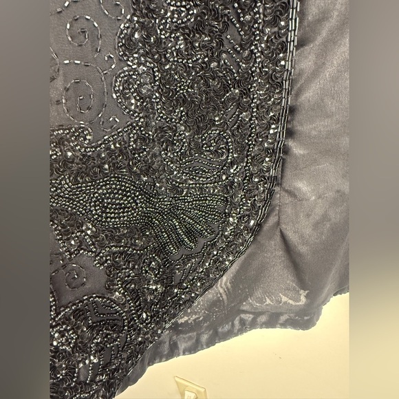 Niteline Della Roufogali Beaded Black Jacket 100% Silk Evening Wear Size XL - Picture 7 of 12